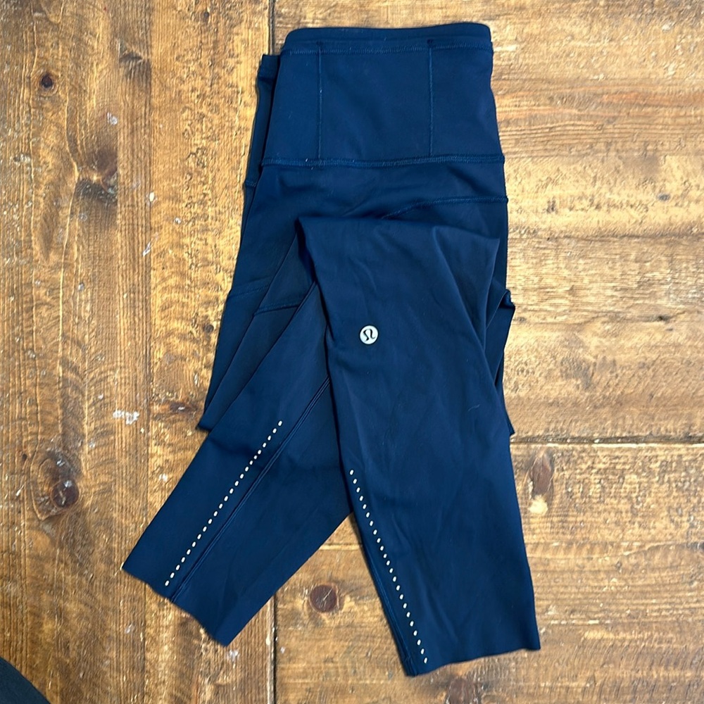 Lululemon Fast and Free Navy Leggings